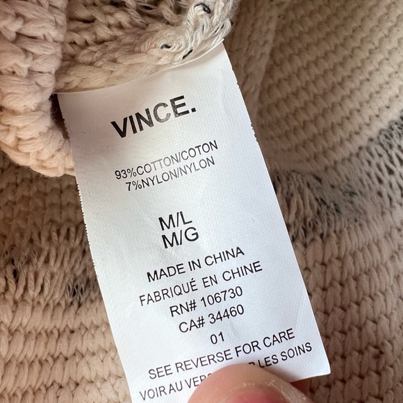 Vince Striped V-neck Dolman Short Sleeve Sweater Size M/L - Picture 8 of 8